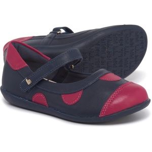 NEW Navy Pink Polka-Dot Mary Jane Shoes - Leather